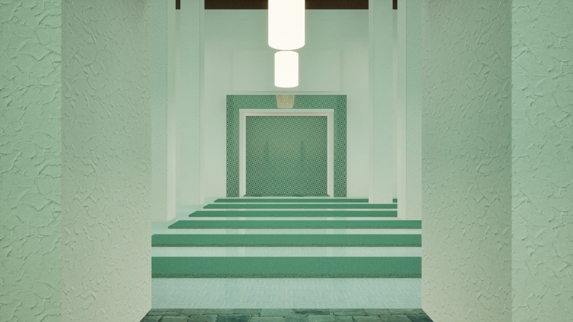 L'entrée de la salle de prière